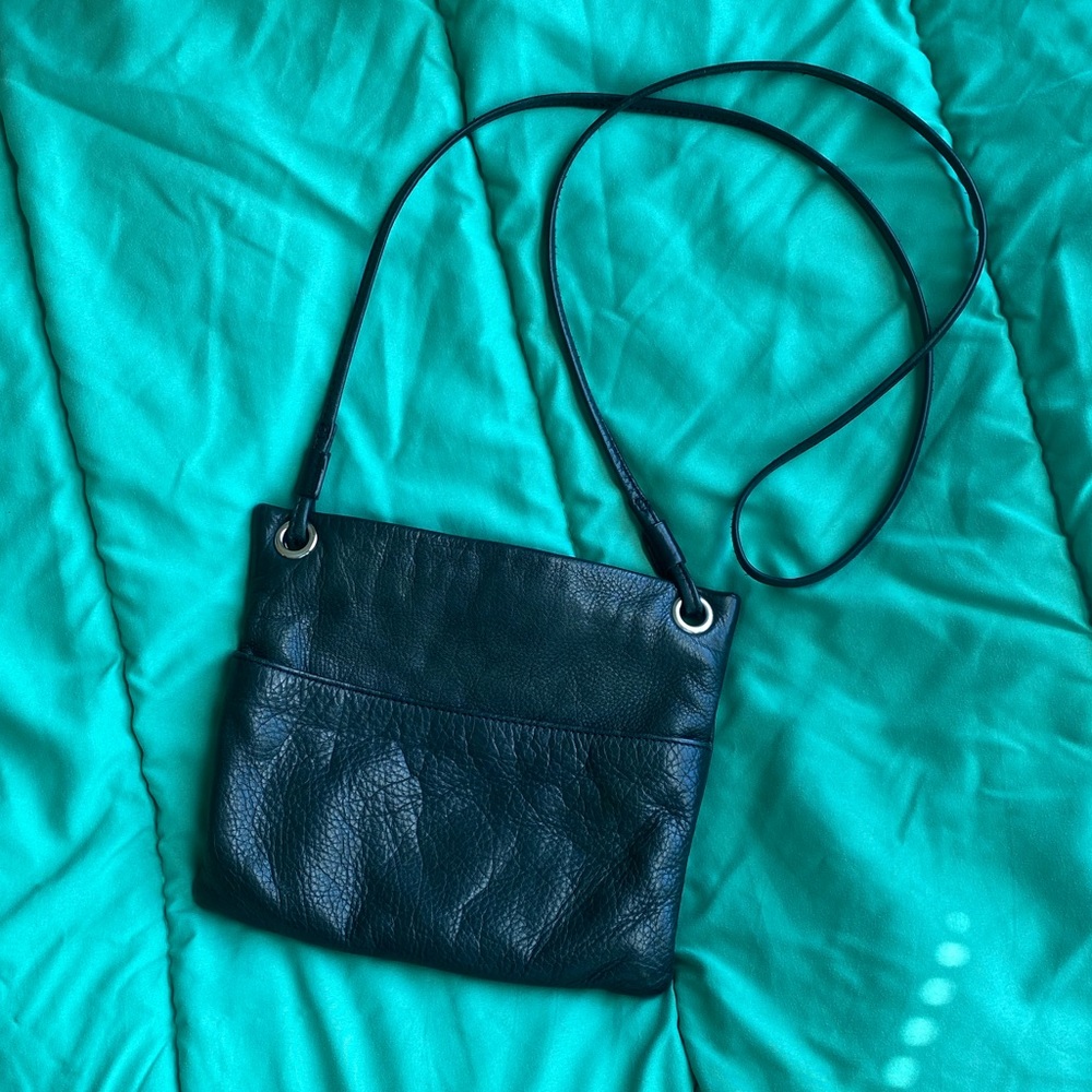 Black Genuine Leather Small Crossbody Purse